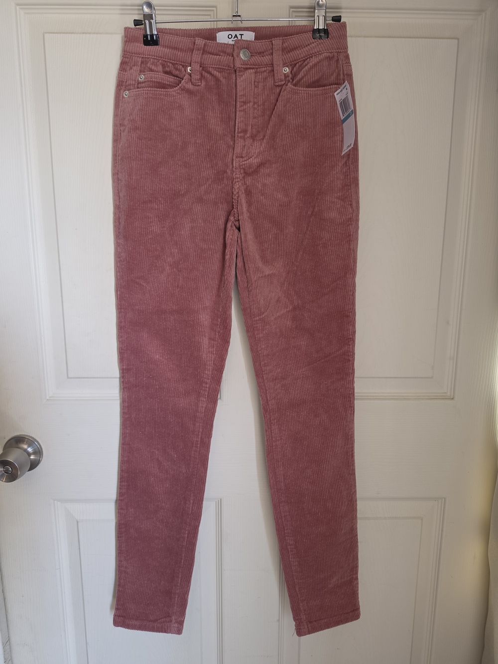 Women's Pink Corduroy High-Rise Skinny Jeans